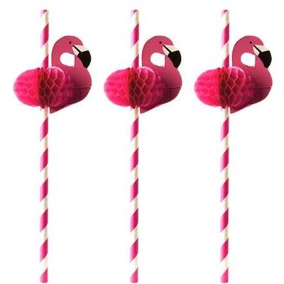 Papstar Papiertrinkhalm "Flamingo", Pailles, Pink - Publicité Papstar Papiertrinkhalm "Flamingo", Pailles, Pink - Publicité