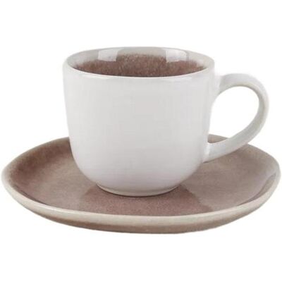 Domoletti Cup with saucer Rose velvet, white/pink, 0.220 l, Tasse, Blanc, Pink - Publicité Domoletti Cup with saucer Rose velvet, white/pink, 0.220 l, Tasse, Blanc, Pink - Publicité