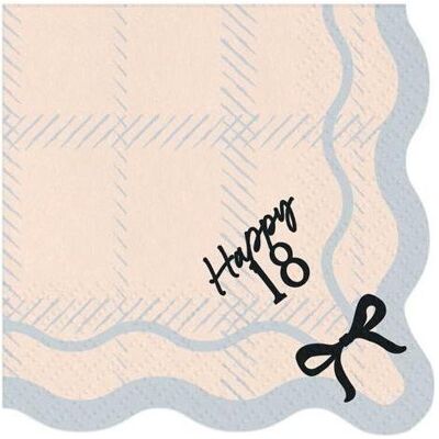 GoDan, Serviettes de table, Happy 18 Servietten 33x33cm 12 Stk (12 pcs, 33 x 33 cm) - Publicité GoDan, Serviettes de table, Happy 18 Servietten 33x33cm 12 Stk (12 pcs, 33 x 33 cm) - Publicité