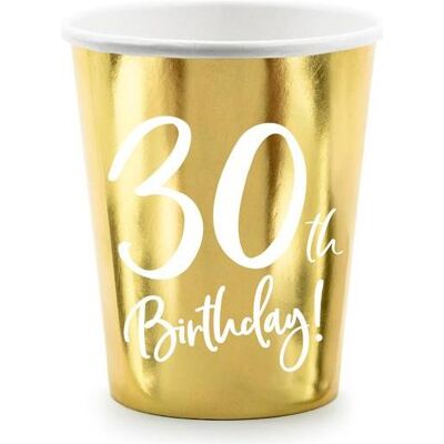 Partydeco, Vaisselle de pique-nique, Gobelet 30 ans en or (6x) - Publicité Partydeco, Vaisselle de pique-nique, Gobelet 30 ans en or (6x) - Publicité
