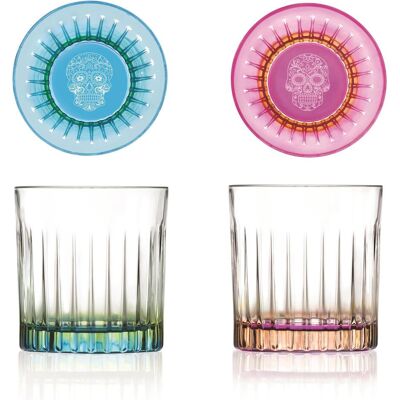 Rcr Lot de 6 gobelets Pedro & Rosa Dof Ø8.6 H9.2 cm, 36cl, Verres, Multicolore - Publicité Rcr Lot de 6 gobelets Pedro & Rosa Dof Ø8.6 H9.2 cm, 36cl, Verres, Multicolore - Publicité