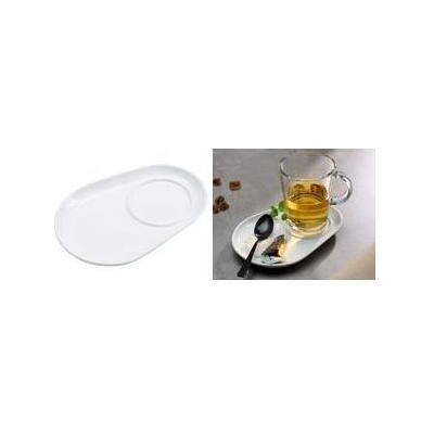Ritzenhoff & Breker, Dessous de plat + sous-verre, Untersetzer BIANCO, oval aus Porzellan, Masse: (B)125 x (T)180 x (H)20 mm - Publicité Ritzenhoff & Breker, Dessous de plat + sous-verre, Untersetzer BIANCO, oval aus Porzellan, Masse: (B)125 x (T)180 x (H)20 mm - Publicité