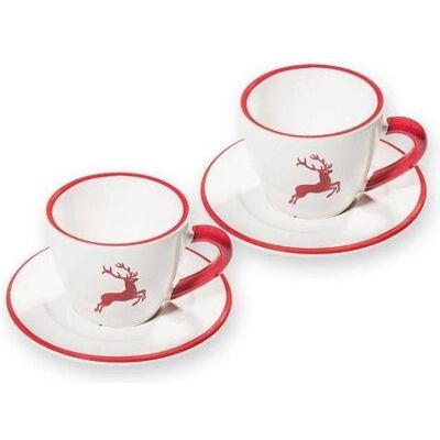 Gmundner Keramik Espresso cerf rouge rubis pour 2 Gourm., Tasse - Publicité Gmundner Keramik Espresso cerf rouge rubis pour 2 Gourm., Tasse - Publicité