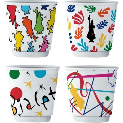 Bialetti Set 4 Bicchierini Arte, Tasse, Multicolore - Publicité Bialetti Set 4 Bicchierini Arte, Tasse, Multicolore - Publicité