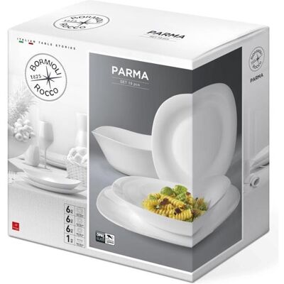 Bormioli Rocco, Set de vaisselle, JEU DE PLAQUES 498996S12021990 PARMA19PCS (19 pcs) - Publicité Bormioli Rocco, Set de vaisselle, JEU DE PLAQUES 498996S12021990 PARMA19PCS (19 pcs) - Publicité