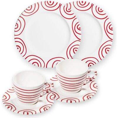 Gmundner Keramik Rouge flambé, petit déjeuner pour 2 Gourmet, Tasse, Rouge, Multicolore, Blanc - Publicité Gmundner Keramik Rouge flambé, petit déjeuner pour 2 Gourmet, Tasse, Rouge, Multicolore, Blanc - Publicité