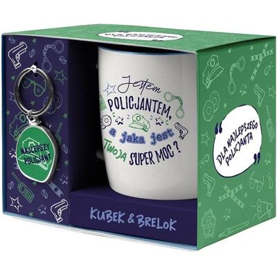 Be happy gifts Geschenkset für den besten Polizisten, Tasse, Vert, Argent - Publicité Be happy gifts Geschenkset für den besten Polizisten, Tasse, Vert, Argent - Publicité