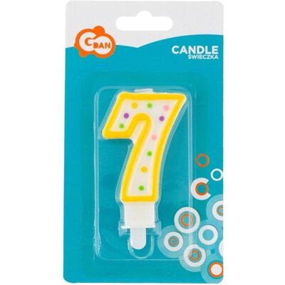 GoDan, Bougie, Kerze Nummer 7 mit Punkten, 7,5 cm (1 pcs) - Publicité GoDan, Bougie, Kerze Nummer 7 mit Punkten, 7,5 cm (1 pcs) - Publicité