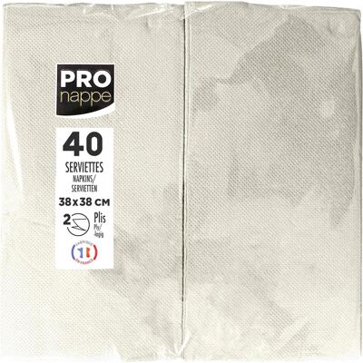 PROnappe, Serviettes de table, Servietten elfenbein 2-lagig 38,0 x 38,0 cm, 40 St. (40 pcs, 38 x 38 cm) - Publicité PROnappe, Serviettes de table, Servietten elfenbein 2-lagig 38,0 x 38,0 cm, 40 St. (40 pcs, 38 x 38 cm) - Publicité