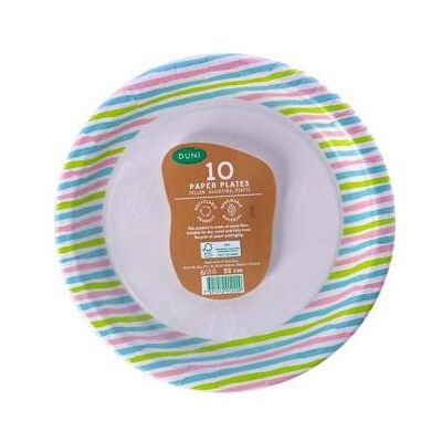 Duni, Vaisselle de pique-nique, Assiette Stripes Multi, 22 cm, 10 pièces (10x) - Publicité Duni, Vaisselle de pique-nique, Assiette Stripes Multi, 22 cm, 10 pièces (10x) - Publicité