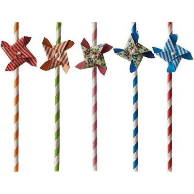 Papstar Paille en papier "Windmill", 200 mm, en couleur en papier, longueur : 200 mm, diamètre : 6 mm, Pailles, Multicolore - Publicité Papstar Paille en papier "Windmill", 200 mm, en couleur en papier, longueur : 200 mm, diamètre : 6 mm, Pailles, Multicolore - Publicité