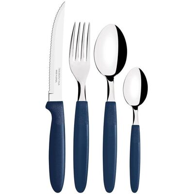 Tramontina 25-piece ipanema cutlery set with blue handle, Couverts, Bleu - Publicité Tramontina 25-piece ipanema cutlery set with blue handle, Couverts, Bleu - Publicité