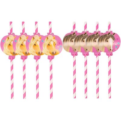 Amscan Pailles Pretty Pony (8pcs), Pailles, Multicolore - Publicité Amscan Pailles Pretty Pony (8pcs), Pailles, Multicolore - Publicité