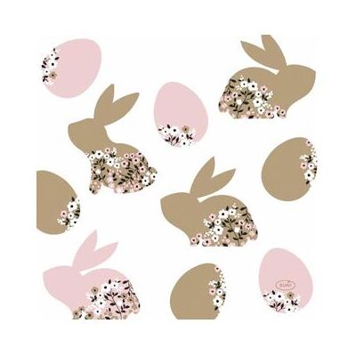 Duni, Serviettes de table, Serviettes de Pâques Blooming Bunnies 33X33 Cm (33 x 33 cm) - Publicité Duni, Serviettes de table, Serviettes de Pâques Blooming Bunnies 33X33 Cm (33 x 33 cm) - Publicité