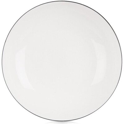 Lumarko Assiette creuse en porcelaine pour la soupe, blanche avec bordure, 20 cm, 600 ml, Assiettes, Blanc - Publicité Lumarko Assiette creuse en porcelaine pour la soupe, blanche avec bordure, 20 cm, 600 ml, Assiettes, Blanc - Publicité