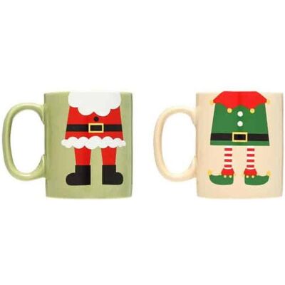 Pearhead Paire de tasses en céramique de Noël, Tasse, Multicolore, Vert, Blanc - Publicité Pearhead Paire de tasses en céramique de Noël, Tasse, Multicolore, Vert, Blanc - Publicité