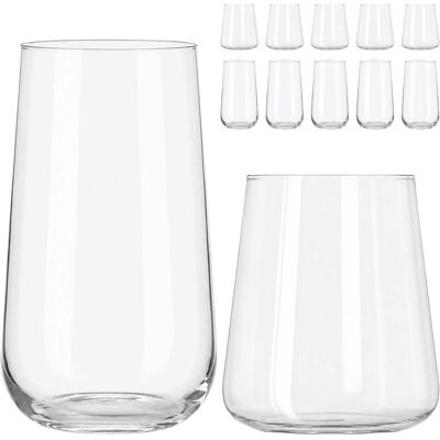Relaxdays Lot 12 verres, Verres, Transparent - Publicité Relaxdays Lot 12 verres, Verres, Transparent - Publicité