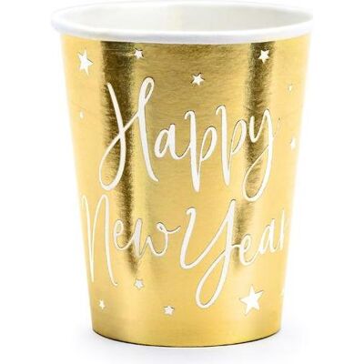 Partydeco, Vaisselle de pique-nique, 6 gobelets en carton Happy New Year 220ml (6x) - Publicité Partydeco, Vaisselle de pique-nique, 6 gobelets en carton Happy New Year 220ml (6x) - Publicité