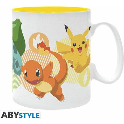 ABYstyle Pokemon - Pikachu und Starter, Tasse, Multicolore, Blanc, Jaune - Publicité ABYstyle Pokemon - Pikachu und Starter, Tasse, Multicolore, Blanc, Jaune - Publicité