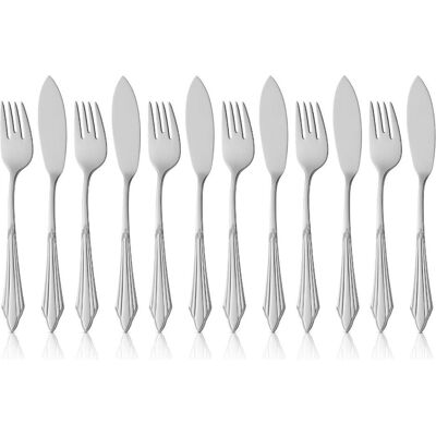 WMF Set de couverts à poisson 12 pcs- FANCES Gris acier, Couverts, Argent - Publicité WMF Set de couverts à poisson 12 pcs- FANCES Gris acier, Couverts, Argent - Publicité