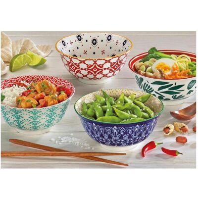 6x Cilio Bowl Amici Poissons porcelaine 500 ml, Saladier + bol, Multicolore - Publicité 6x Cilio Bowl Amici Poissons porcelaine 500 ml, Saladier + bol, Multicolore - Publicité