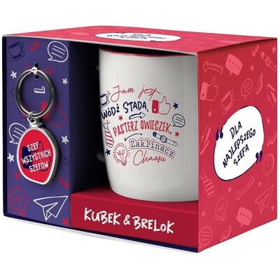 Be happy gifts Geschenkset für den besten Chef, Tasse, Rouge, Argent - Publicité Be happy gifts Geschenkset für den besten Chef, Tasse, Rouge, Argent - Publicité