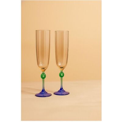 Hermia Vino Long Champagne Glass Set 2 Pieces, Verres à vin, Violet - Publicité Hermia Vino Long Champagne Glass Set 2 Pieces, Verres à vin, Violet - Publicité