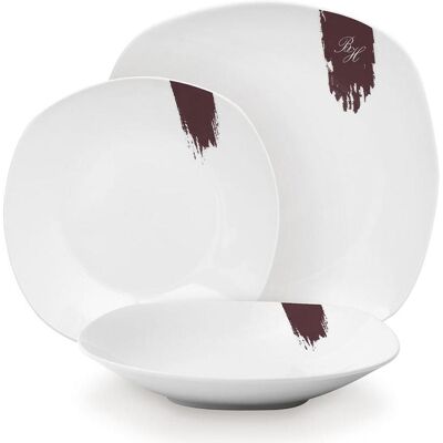 BerlingerHaus Haus 18-teiliges Teller-Set Leonardo Collection, Assiettes, Blanc, Rouge - Publicité BerlingerHaus Haus 18-teiliges Teller-Set Leonardo Collection, Assiettes, Blanc, Rouge - Publicité
