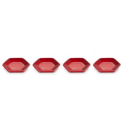 Le Creuset, Vaisselle de service, 4er-Set Saucenschälchen Hexagon Kirschrot - Publicité Le Creuset, Vaisselle de service, 4er-Set Saucenschälchen Hexagon Kirschrot - Publicité