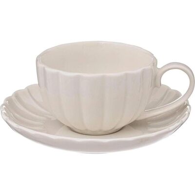 Ensemble tasse et soucoupe en céramique ROMY - 6cm - Publicité Ensemble tasse et soucoupe en céramique ROMY - 6cm - Publicité
