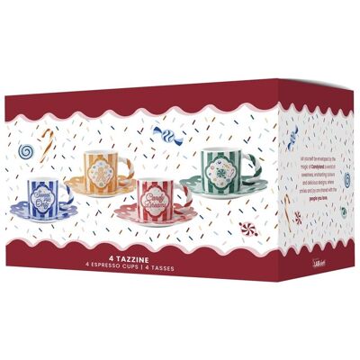 Bialetti Tasses et soucoupes Candylan, lot de 4, Tasse, Multicolore - Publicité Bialetti Tasses et soucoupes Candylan, lot de 4, Tasse, Multicolore - Publicité