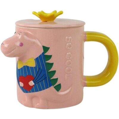 Lean Toys Rosa Dinosaurierbecher mit Deckel 400 ml, Tasse, Rose - Publicité Lean Toys Rosa Dinosaurierbecher mit Deckel 400 ml, Tasse, Rose - Publicité