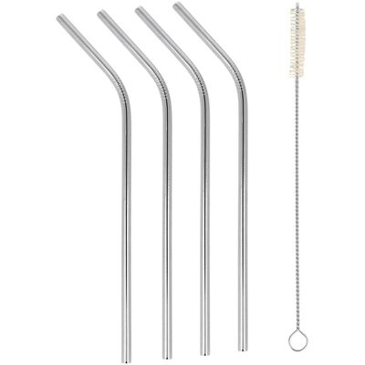 6x Metaltex Paille, Pailles, Gris - Publicité 6x Metaltex Paille, Pailles, Gris - Publicité