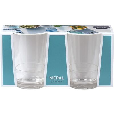 Mepal Verres Flow 200,0 ml, lot de 2, Verres, Argent, Transparent - Publicité Mepal Verres Flow 200,0 ml, lot de 2, Verres, Argent, Transparent - Publicité