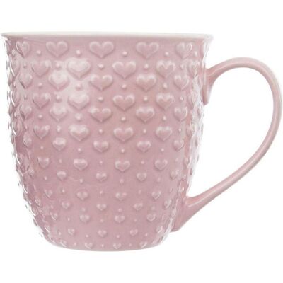 Orion Duży kubek ceramiczny, serca, z uchem, do kawy, herbaty, 580 ml, różowy, Tasse, Pink - Publicité Orion Duży kubek ceramiczny, serca, z uchem, do kawy, herbaty, 580 ml, różowy, Tasse, Pink - Publicité