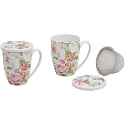 4x G. Wurm Teebecher 'Rose', Tasse, Multicolore, Vert, Blanc, Rose - Publicité 4x G. Wurm Teebecher 'Rose', Tasse, Multicolore, Vert, Blanc, Rose - Publicité
