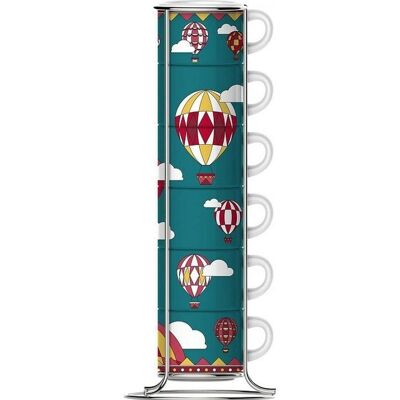 Bialetti Set de tasses à expresso sur un support Winter Wonderland Balloons, Tasse, Turquoise, Bleu - Publicité Bialetti Set de tasses à expresso sur un support Winter Wonderland Balloons, Tasse, Turquoise, Bleu - Publicité
