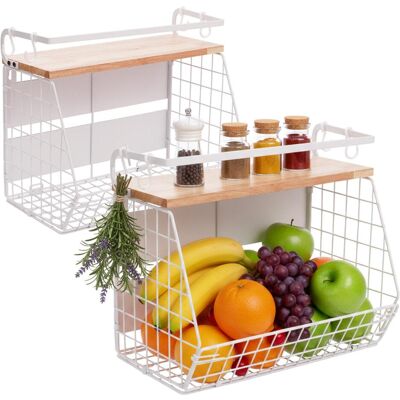 Relaxdays, Plat décoratif, Obstkorb Wandregal magnetisch 2er Set - Publicité Relaxdays, Plat décoratif, Obstkorb Wandregal magnetisch 2er Set - Publicité