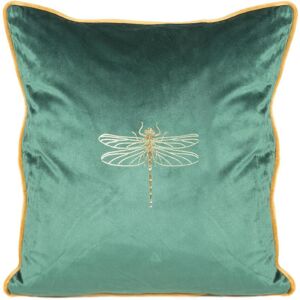 Eurofirany, Coussin décoratif, Taie d'oreiller en velours avec impression de libellules dorées et passepoil décoratif, 45 x 45 cm (45 x 45 cm) - Publicité Eurofirany, Coussin décoratif, Taie d'oreiller en velours avec impression de libellules dorées et passepoil décoratif, 45 x 45 cm (45 x 45 cm) - Publicité