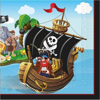 Magni, Serviettes de table, Procos - Serviettes en papier FSC Pirates Island Pirates Party (33 x 33 cm, double serviette), 20 (20 pcs, 33 x 33 cm) - Publicité Magni, Serviettes de table, Procos - Serviettes en papier FSC Pirates Island Pirates Party (33 x 33 cm, double serviette), 20 (20 pcs, 33 x 33 cm) - Publicité