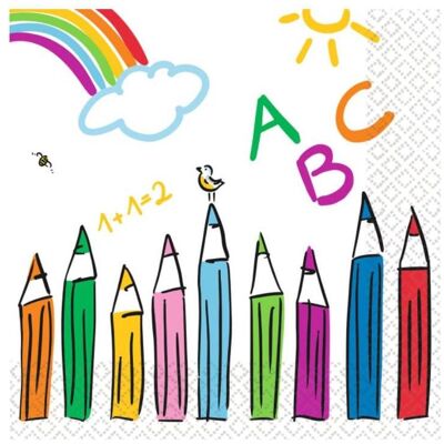 Magni, Serviettes de table, Début d'école 33x33cm 20pcs (20 pcs, 33 x 33 cm) - Publicité Magni, Serviettes de table, Début d'école 33x33cm 20pcs (20 pcs, 33 x 33 cm) - Publicité