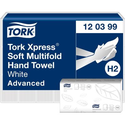 Tork Serviette pliée 2 plis blanc 2856 ST, Essuie-tout, Blanc - Publicité Tork Serviette pliée 2 plis blanc 2856 ST, Essuie-tout, Blanc - Publicité