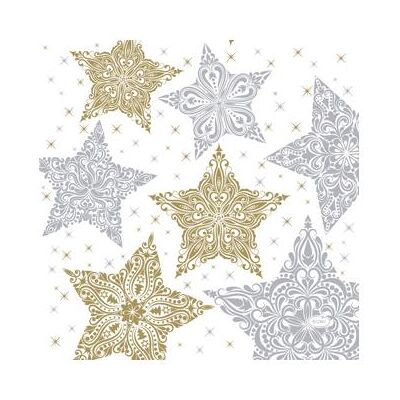 Duni, Serviettes de table, Serviette de Noël en cellulose 33x33cm blanc (1 pcs, 33 x 33 cm) - Publicité Duni, Serviettes de table, Serviette de Noël en cellulose 33x33cm blanc (1 pcs, 33 x 33 cm) - Publicité