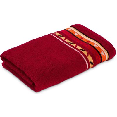 Möve Frottana Country Serviette - 50 x 100 cm, Rubis, Coton - Publicité Möve Frottana Country Serviette - 50 x 100 cm, Rubis, Coton - Publicité