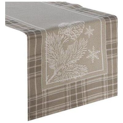 Eurofirany, Nappe, Chemin de table HOLLY en tapisserie avec motif de Noël et bordure décorative à carreaux, 45 x 100 cm (100 x 45 cm) - Publicité Eurofirany, Nappe, Chemin de table HOLLY en tapisserie avec motif de Noël et bordure décorative à carreaux, 45 x 100 cm (100 x 45 cm) - Publicité