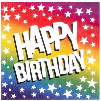 Boland, Serviettes de table, 20 serviettes en papier Happy Birthday 33 x 33 cm (20 pcs, 33 x 33 cm) - Publicité Boland, Serviettes de table, 20 serviettes en papier Happy Birthday 33 x 33 cm (20 pcs, 33 x 33 cm) - Publicité