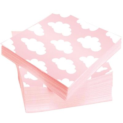 Serviettes Nuage Rose Bébé - Décoration Baby Shower - Publicité Serviettes Nuage Rose Bébé - Décoration Baby Shower - Publicité