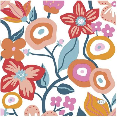 Duni, Serviettes de table, Servettes Vibrant Bloom 33X33 cm (20 pcs, 33 x 33 cm) - Publicité Duni, Serviettes de table, Servettes Vibrant Bloom 33X33 cm (20 pcs, 33 x 33 cm) - Publicité