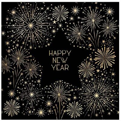 Ambiente, Serviettes de table, Serviette de table 33cm Golden New Year (20 pcs, 33 x 33 cm) - Publicité Ambiente, Serviettes de table, Serviette de table 33cm Golden New Year (20 pcs, 33 x 33 cm) - Publicité