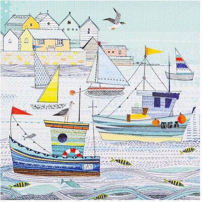 Magni, Serviettes de table, 20 serviettes Bateaux sur le port Lac (20 pcs, 33 x 33 cm) - Publicité Magni, Serviettes de table, 20 serviettes Bateaux sur le port Lac (20 pcs, 33 x 33 cm) - Publicité